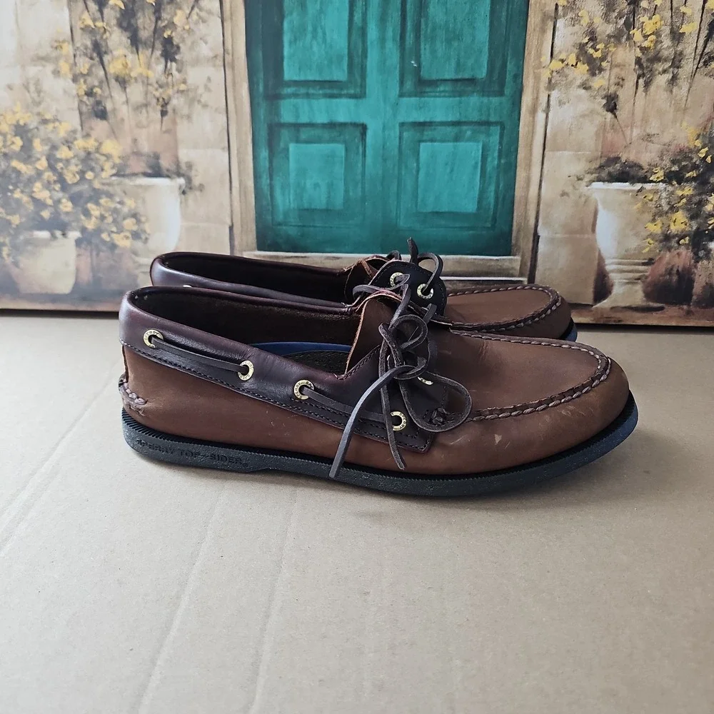 Mens Sperry Topsider Brown / Brown Suede Boat Shoe Size 9 M